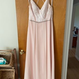 Hayley Paige blush bridesmaid dress